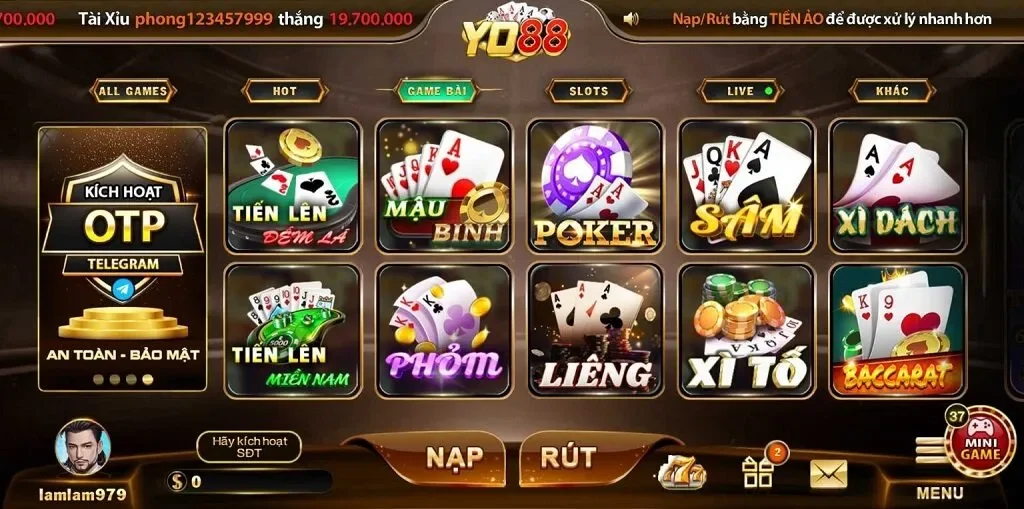 Yo88 có hệ thống game đa dạng